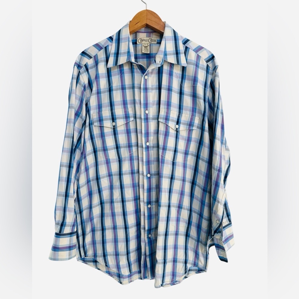 Cripple Creek Western Pearl Snap Long Sleeve Plaid Shirt